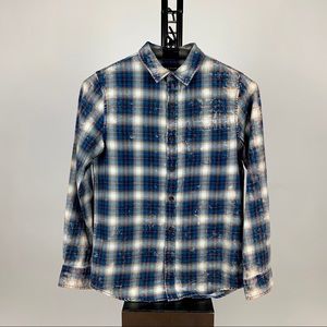 PACSUN PLAID FLANNEL BLEACH WASH SIZE SMALL